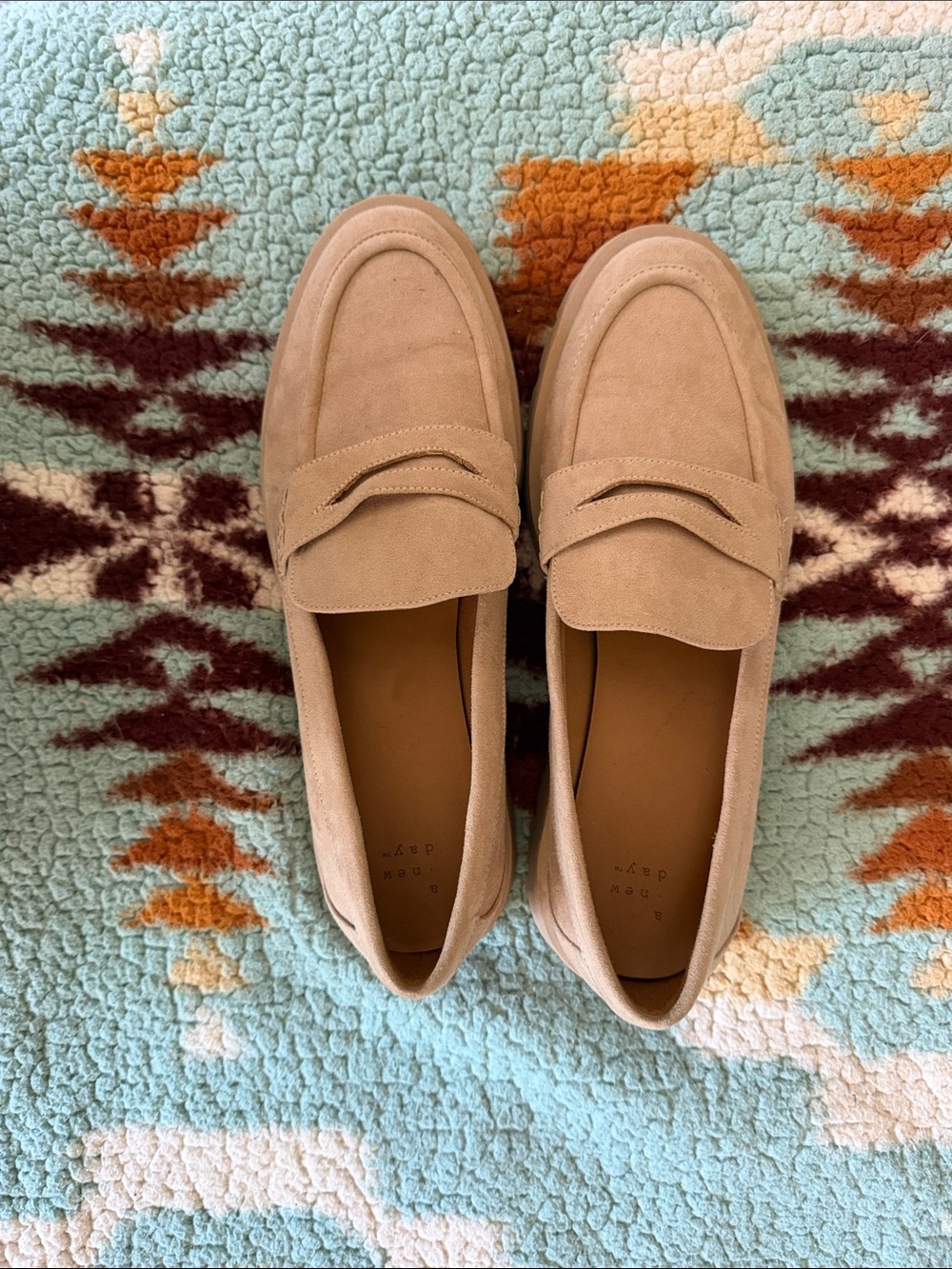 Target Beige Suede Penny Loafers for Women